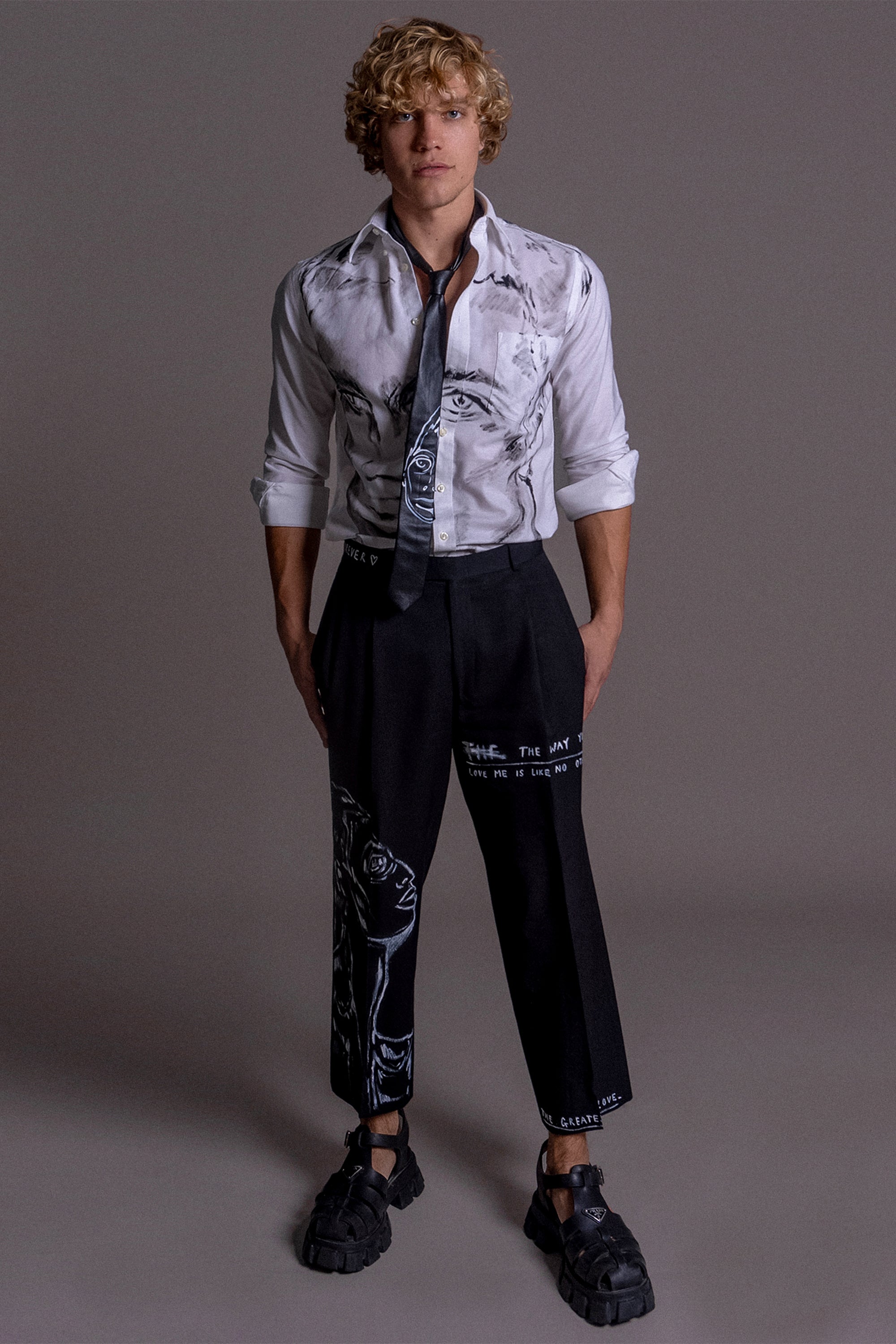 'Greatest Love' Pleated Wool Pant, 32 Waist - Patrick Church