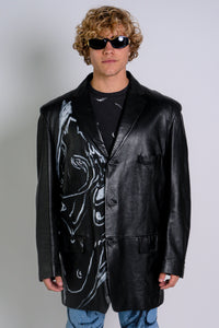 'Dearest Boy' Oversized Leather Blazer Size XXL - Patrick Church