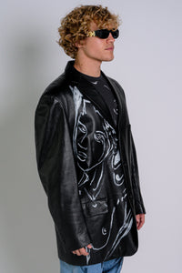'Dearest Boy' Oversized Leather Blazer Size XXL - Patrick Church