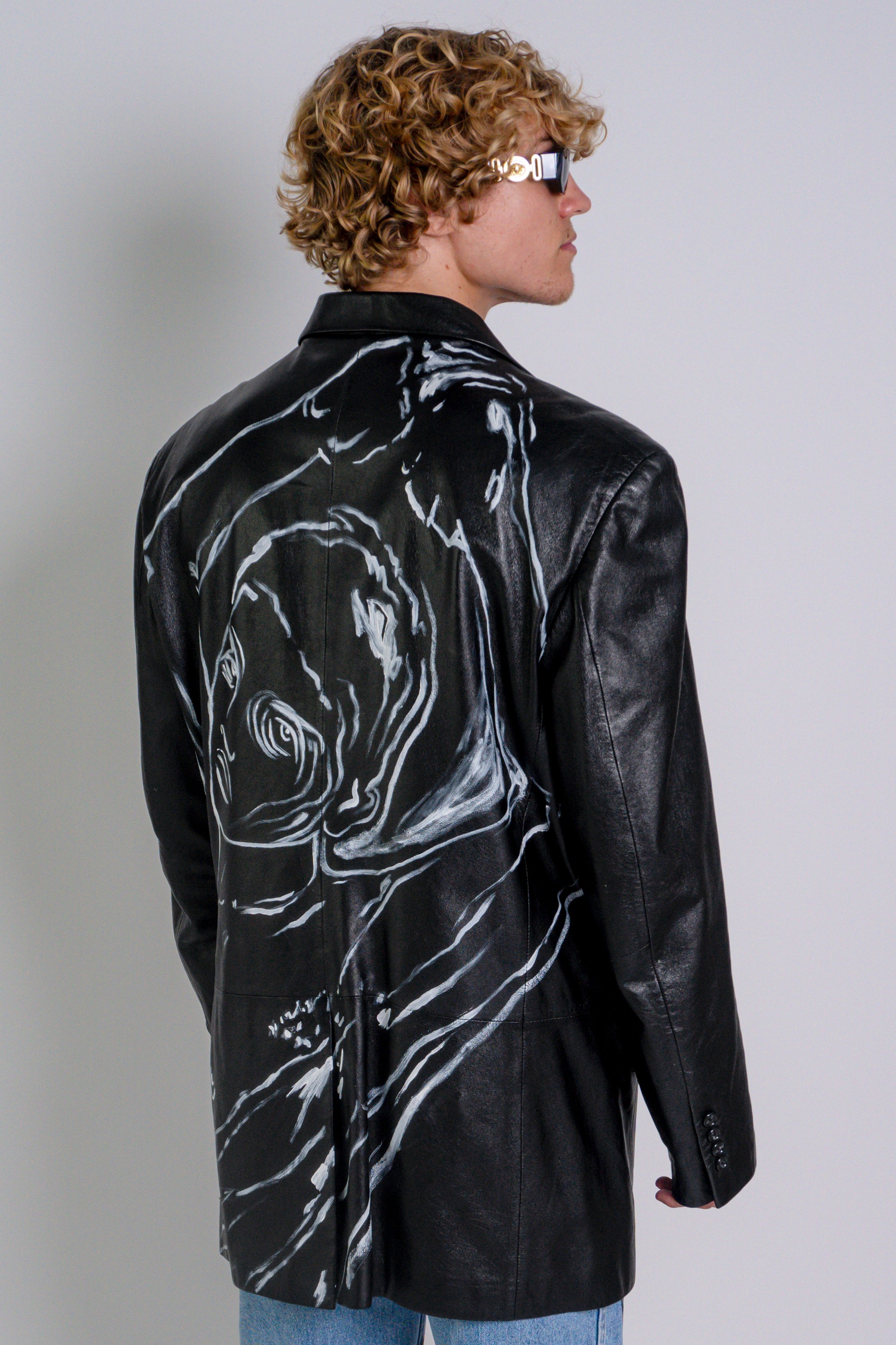 'Dearest Boy' Oversized Leather Blazer Size XXL - Patrick Church
