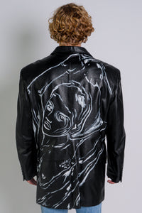 'Dearest Boy' Oversized Leather Blazer Size XXL - Patrick Church