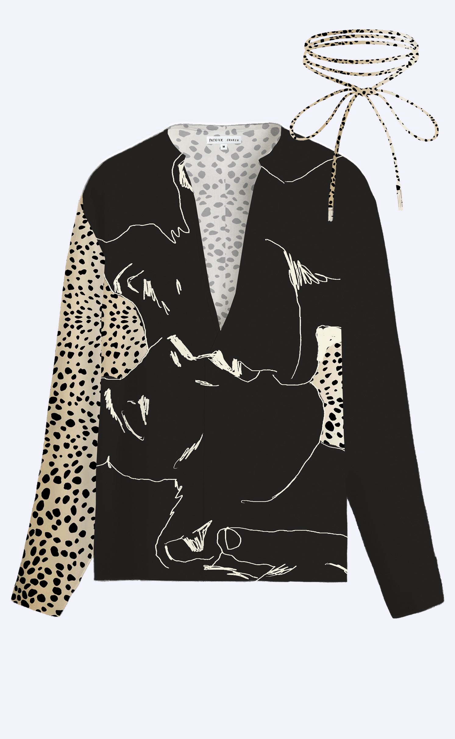 'The Art Of Kissing' V Neck Shirt With Wrap Necklace - Patrick Church