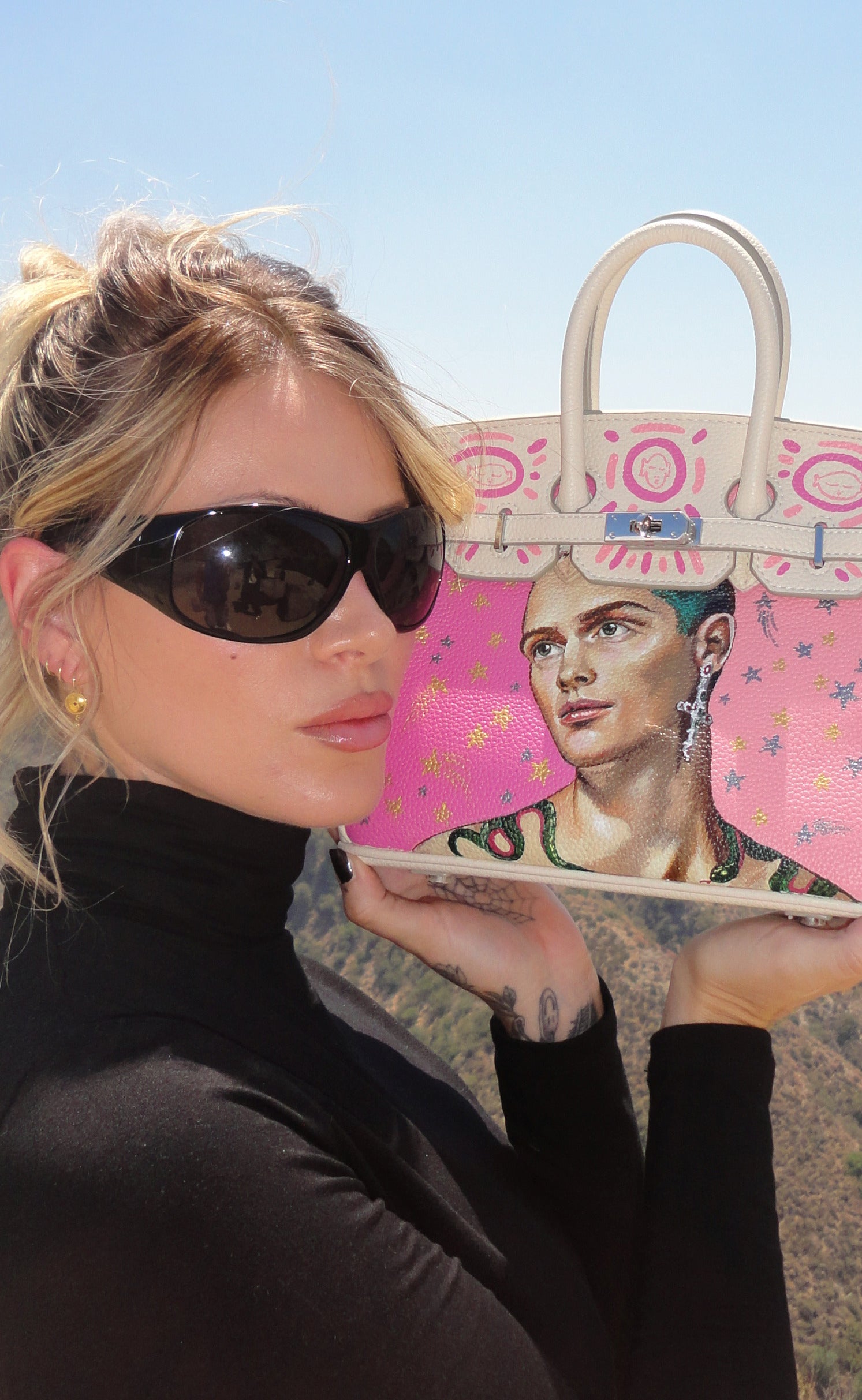 'Love Letter' Part Four Hand Painted Medium Vegan Leather Tote, 10x5x7