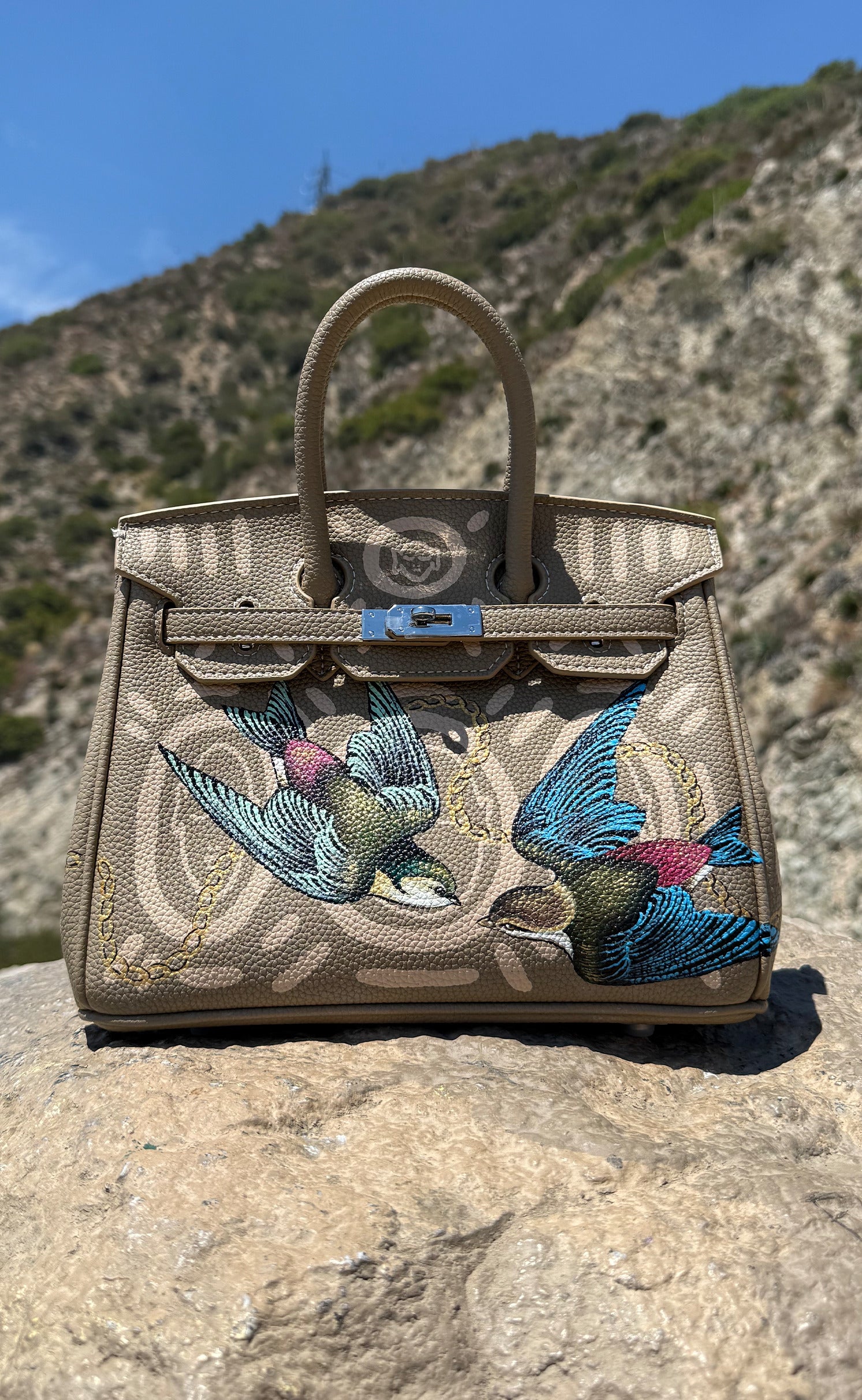 'Love Letter' Part Seven Hand Painted Medium Vegan Leather Tote, 10x5x7