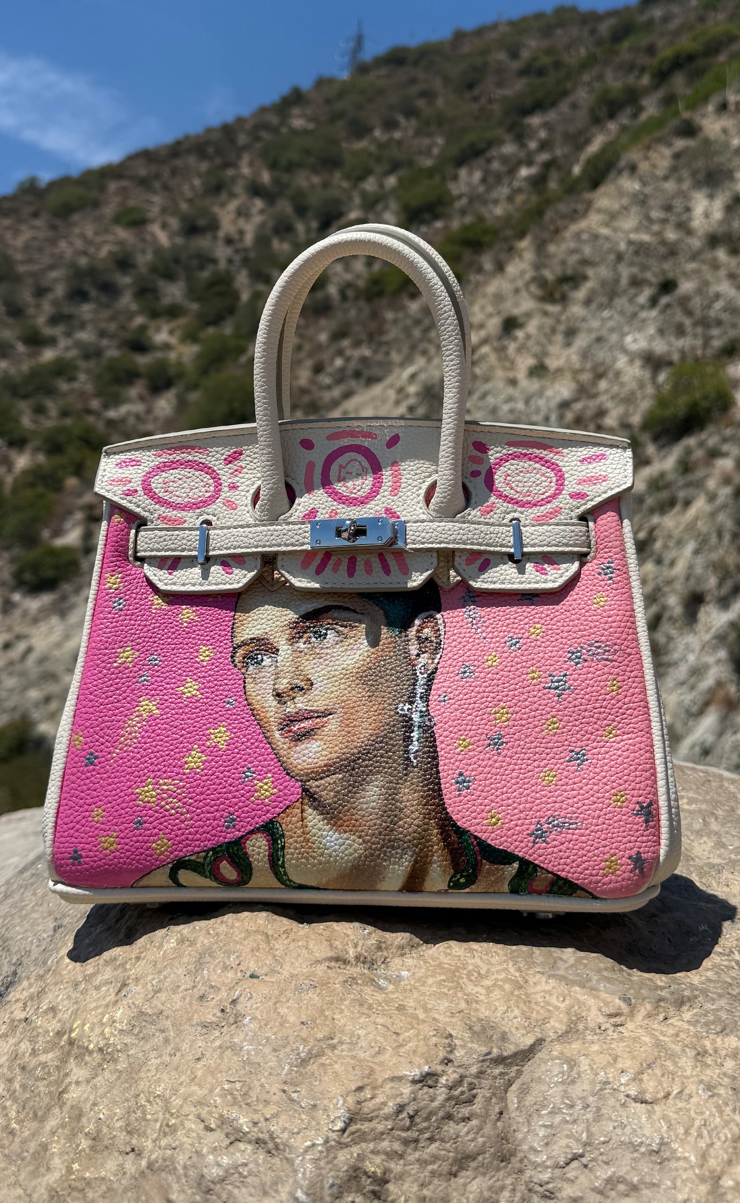 'Love Letter' Part Four Hand Painted Medium Vegan Leather Tote, 10x5x7