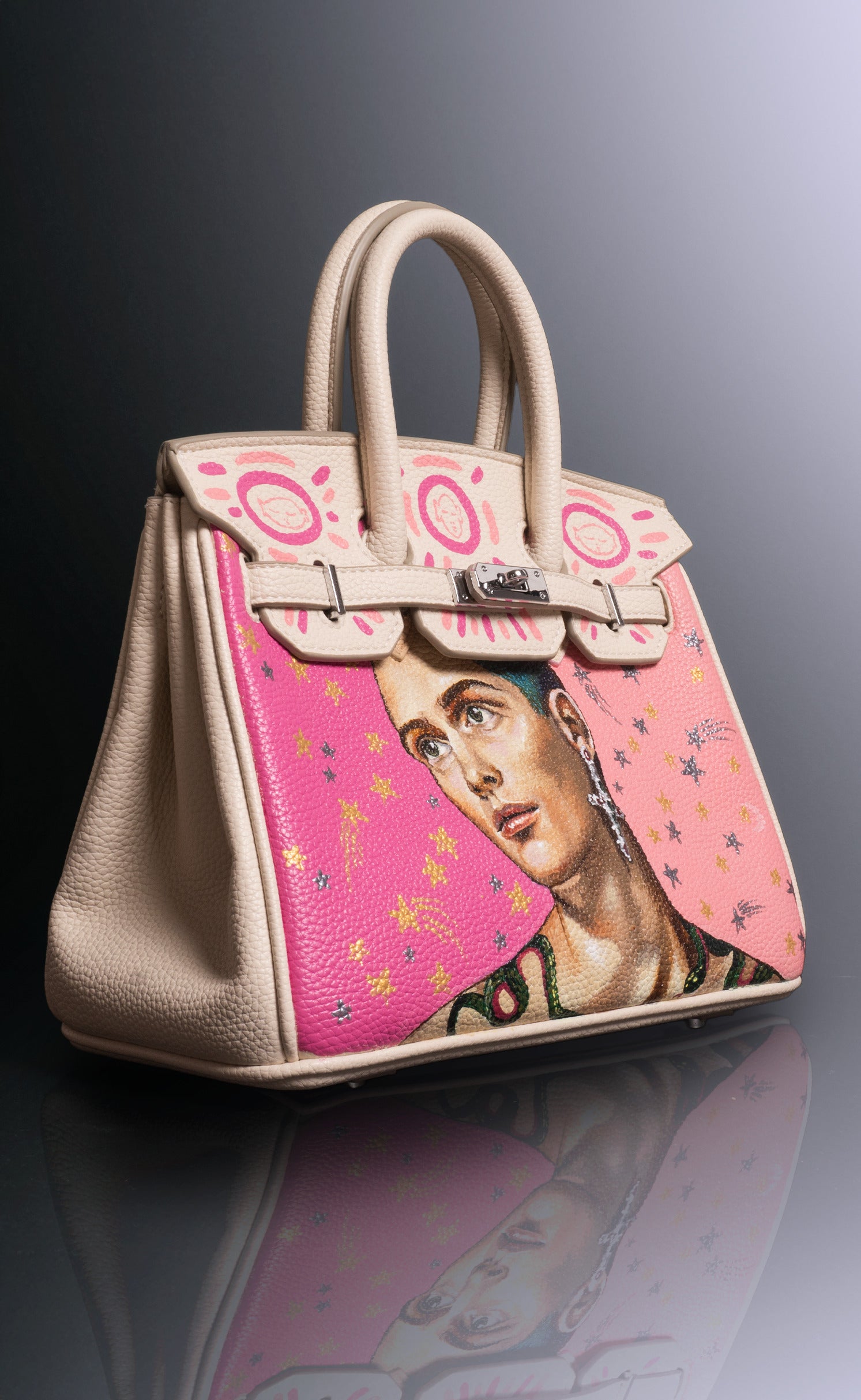 'Love Letter' Part Four Hand Painted Medium Vegan Leather Tote, 10x5x7