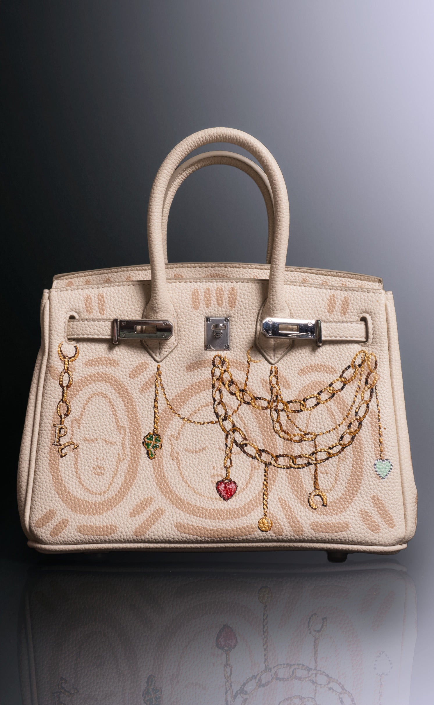 'Love Letter' Part Two Hand Painted Medium Vegan Leather Tote, 10x5x7