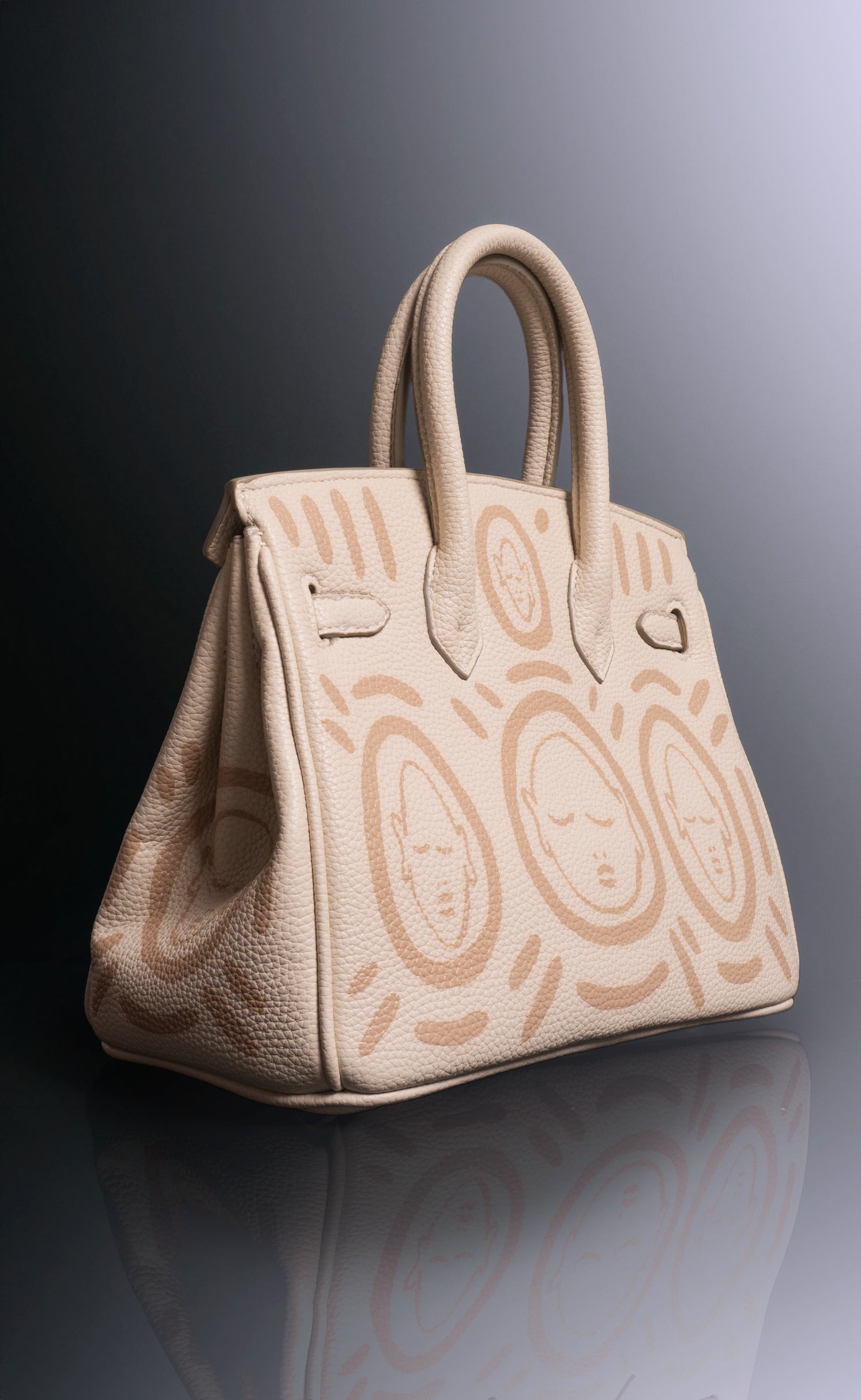 'Love Letter' Part Two Hand Painted Medium Vegan Leather Tote, 10x5x7