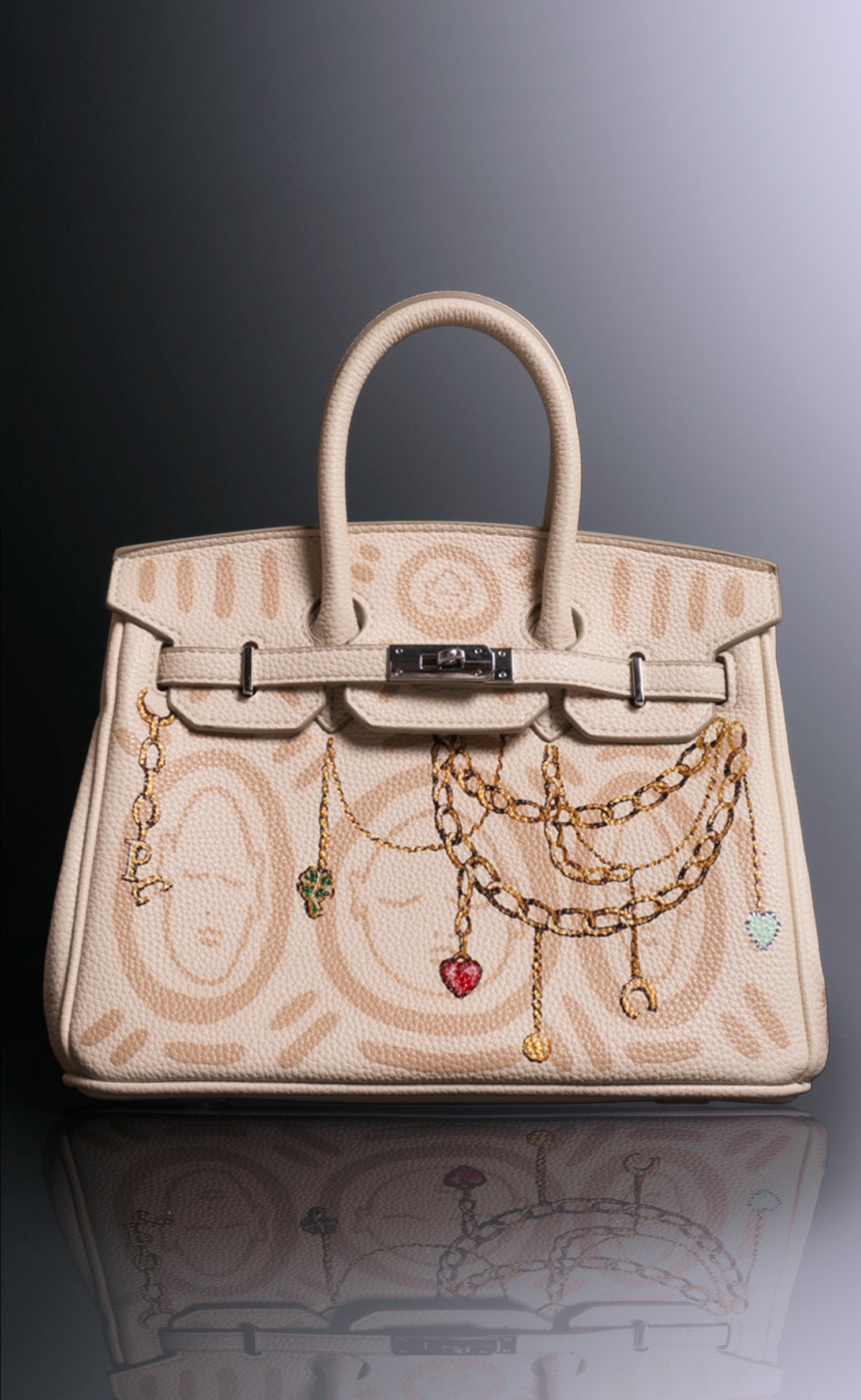 'Love Letter' Part Two Hand Painted Medium Vegan Leather Tote, 10x5x7