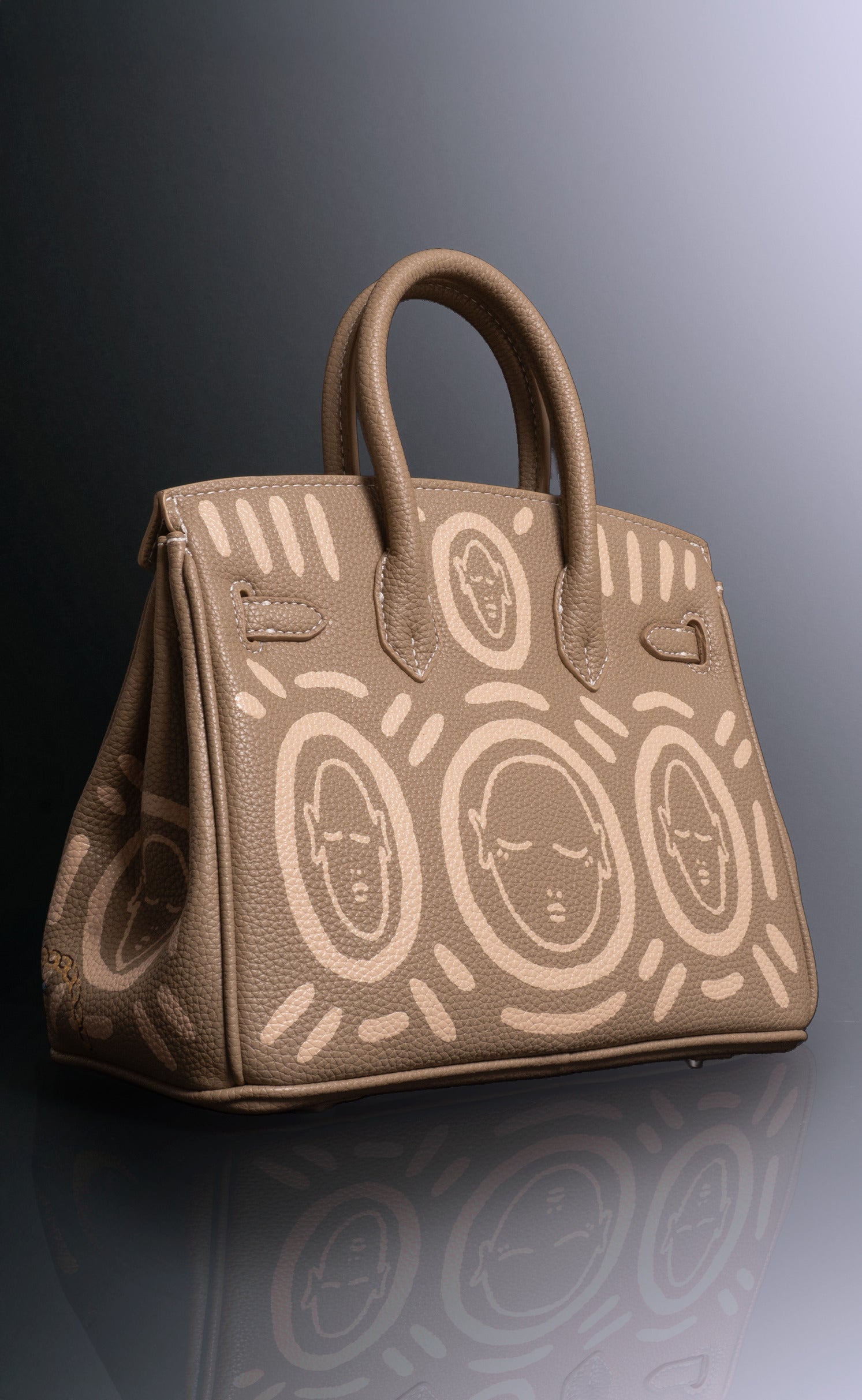 'Love Letter' Part Seven Hand Painted Medium Vegan Leather Tote, 10x5x7