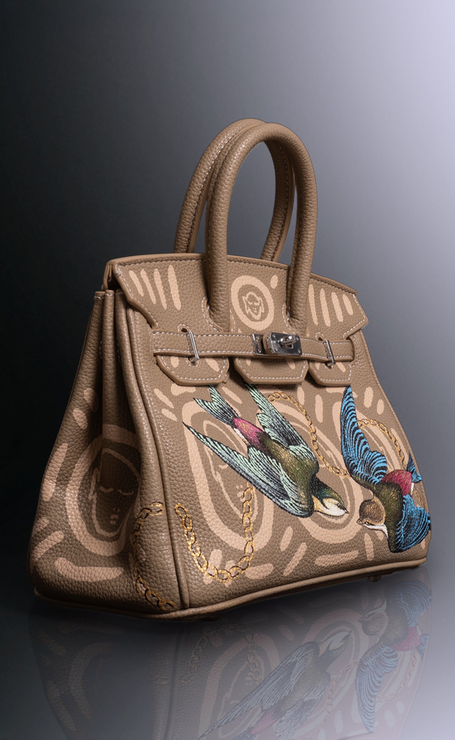 'Love Letter' Part Seven Hand Painted Medium Vegan Leather Tote, 10x5x7