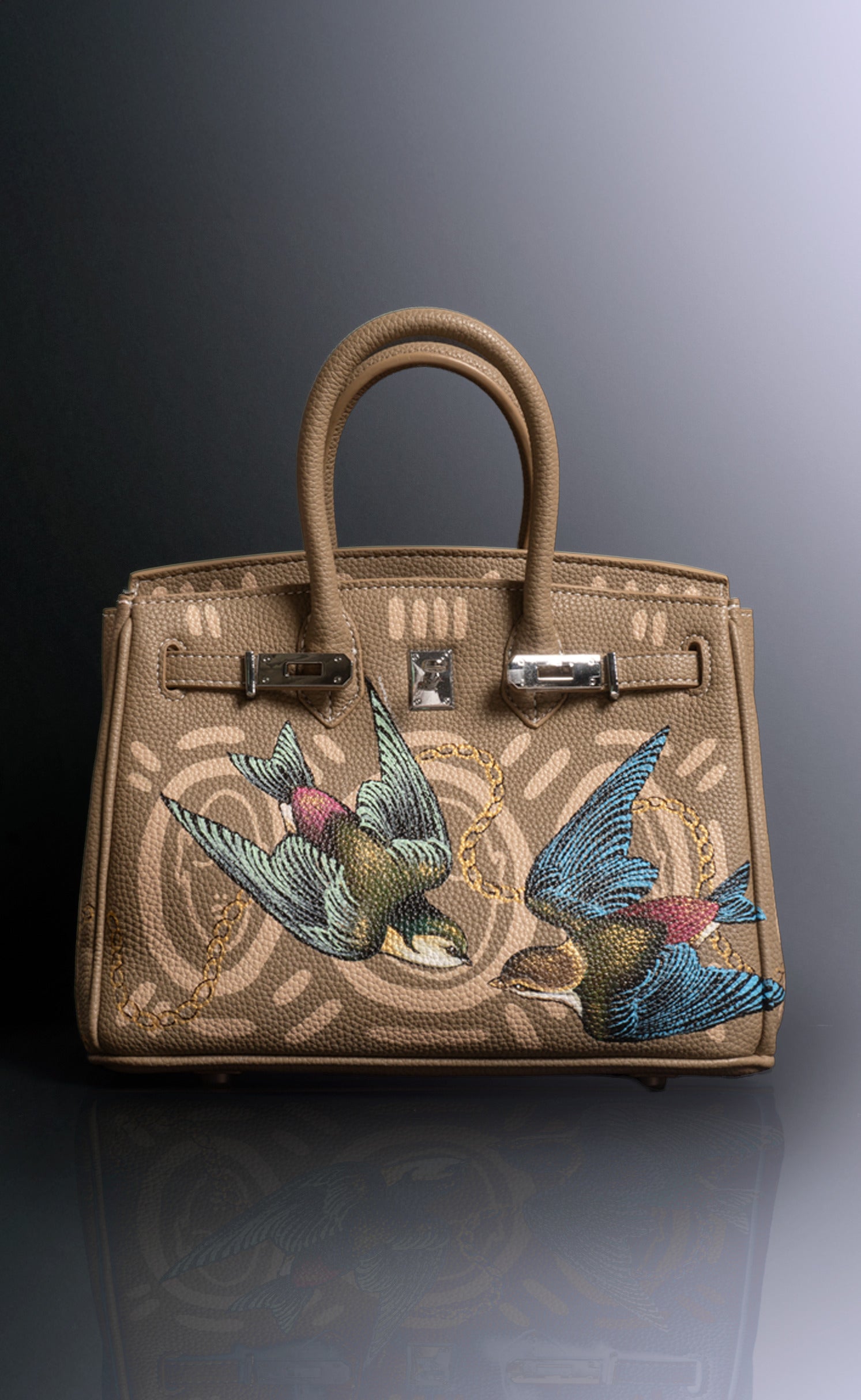 'Love Letter' Part Seven Hand Painted Medium Vegan Leather Tote, 10x5x7