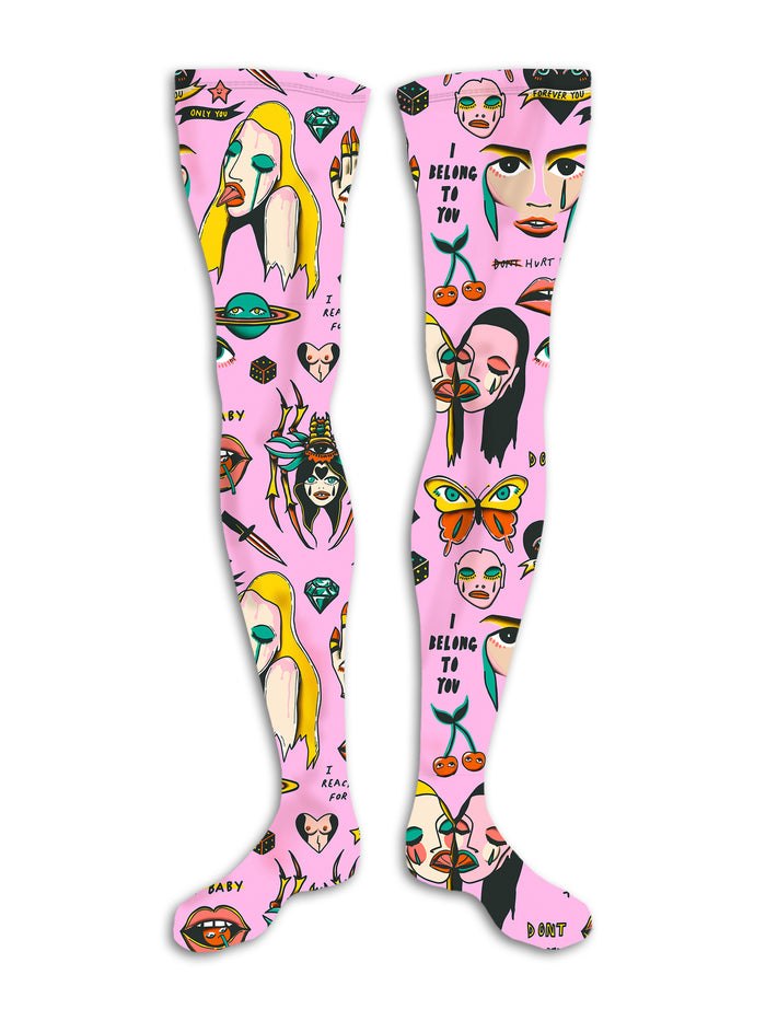 'Tattoo' Thigh High Stocking - Patrick Church