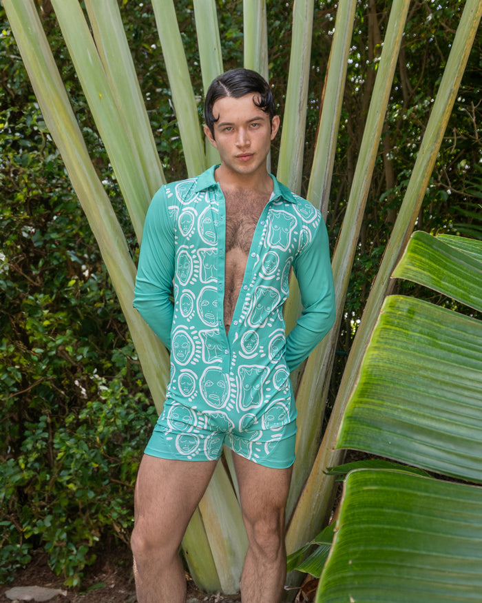 'All Over You' Button Down Romper - Patrick Church