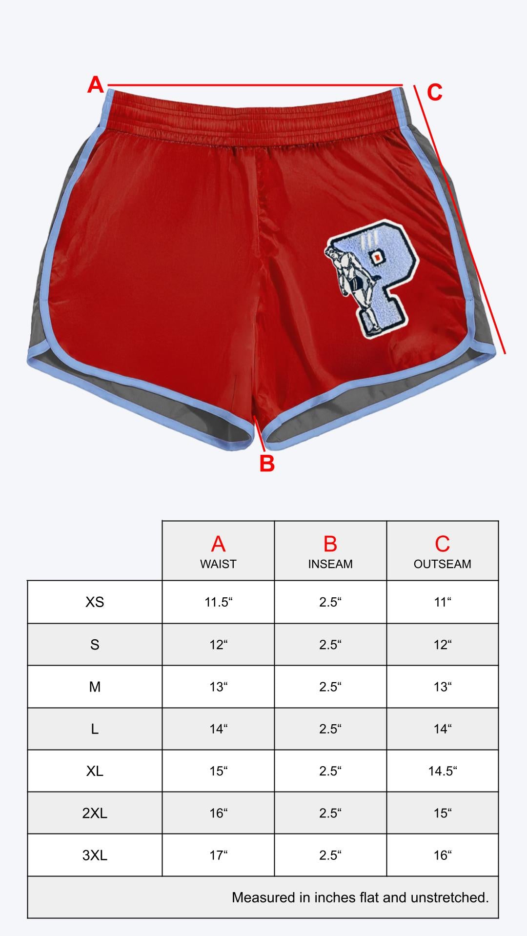 Satin Embroidered Varsity Shorts