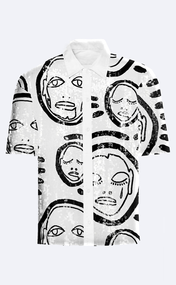 'All Over You' Sequin Button Down Shirt - Patrick Church