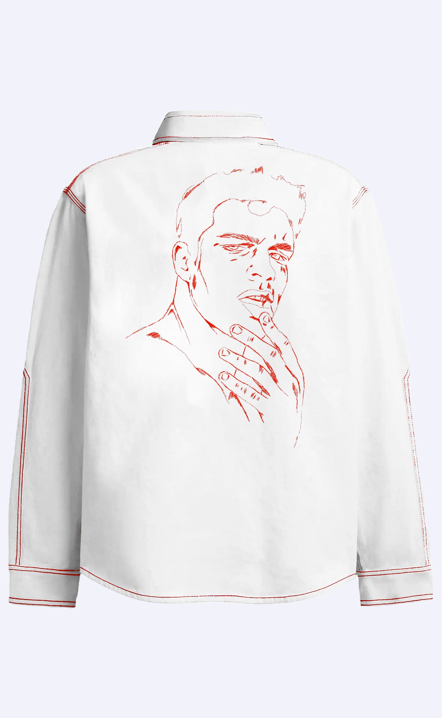 Red Stitch 'Handle With Care' Denim Shirt