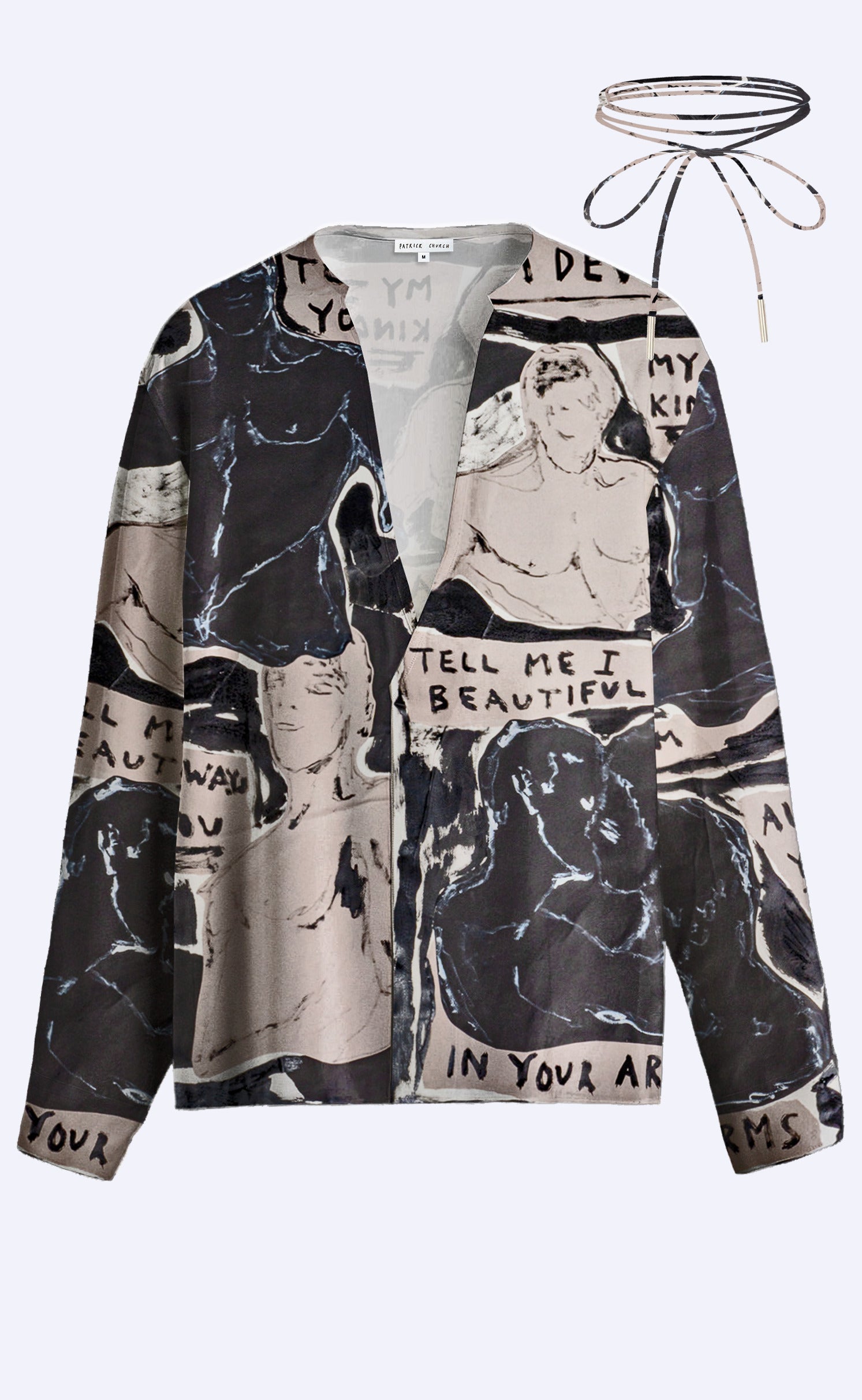 'Vesperine' V Neck Shirt With Wrap Necklace