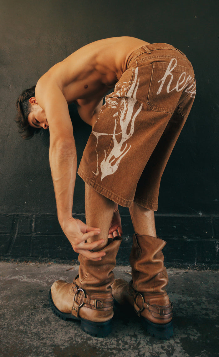 'Wasted Days' Baggy Denim Shorts - Patrick Church