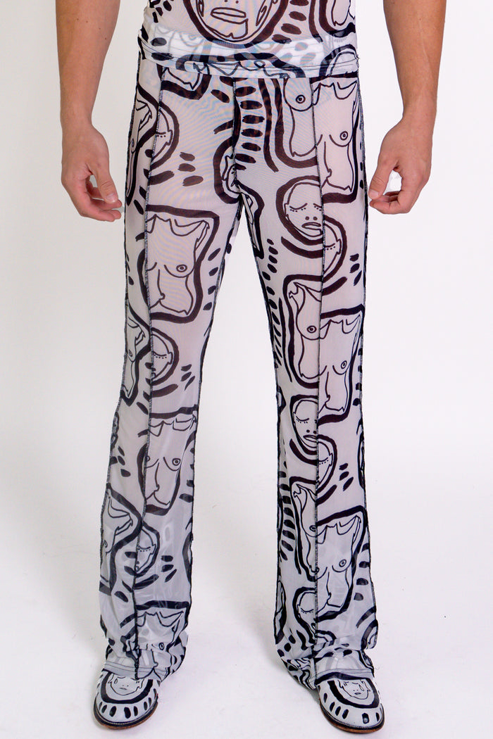 'All Over You' Flare Mesh Pant - Patrick Church