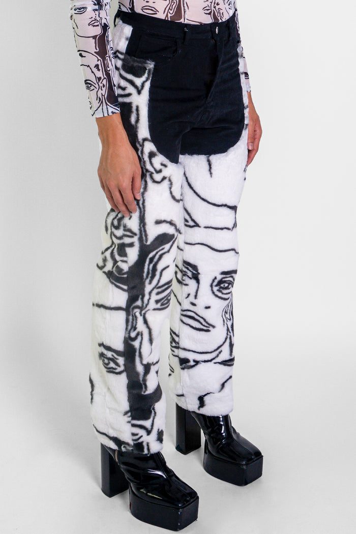 'Dearest Boy' Faux Fur Jeans - Patrick Church