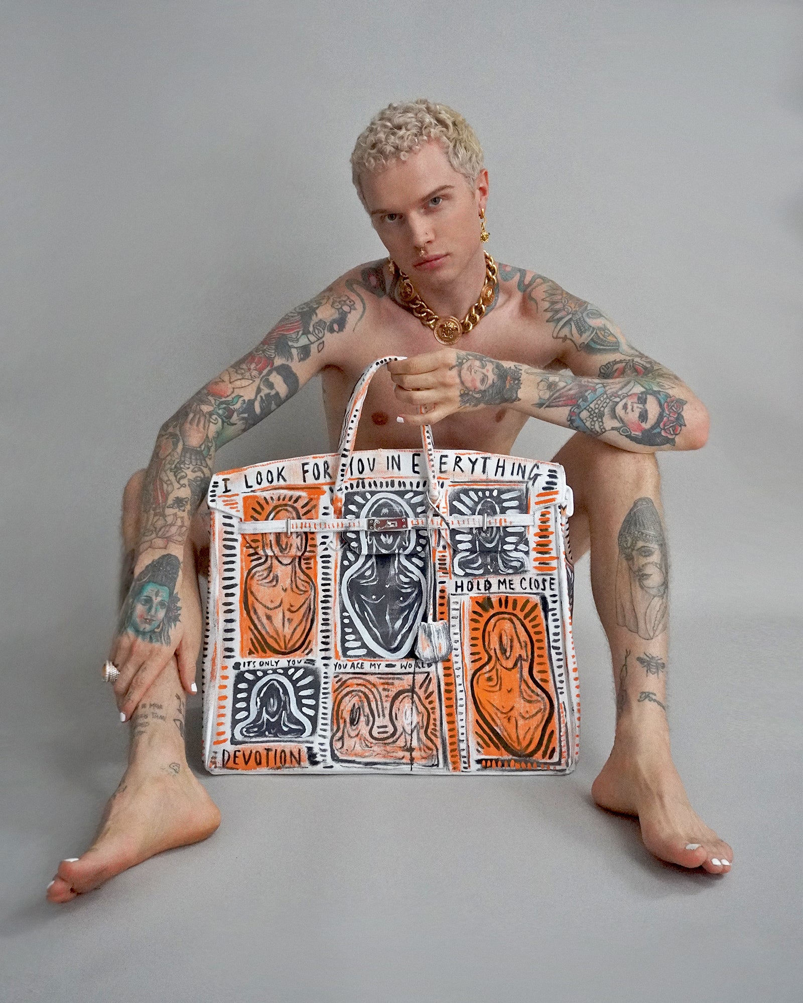 'Devotion' Painted Canvas Bag - Patrick Church
