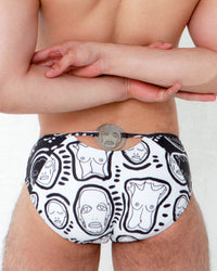 Metal 'All Over You' Cutout Swim Brief - Patrick Church