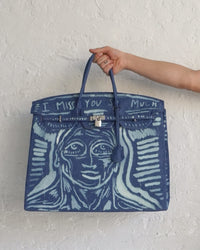 'Dearest Boy' Bleached Denim Bag - Patrick Church