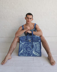 'Dearest Boy' Bleached Denim Bag - Patrick Church