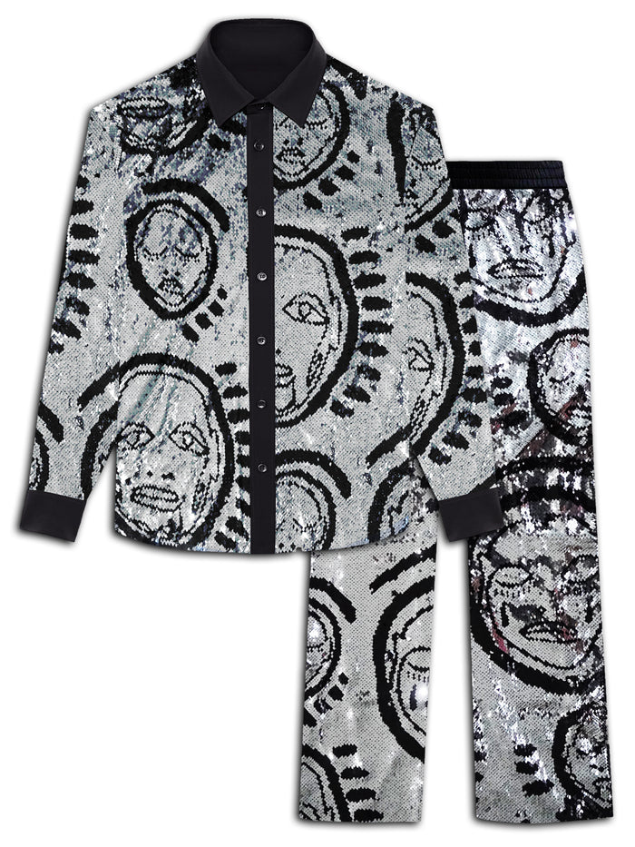 Silver 'All Over You' Sequin Set - Patrick Church