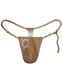 'ALL OVER YOU' Hand Painted Leather Thong - Patrick Church