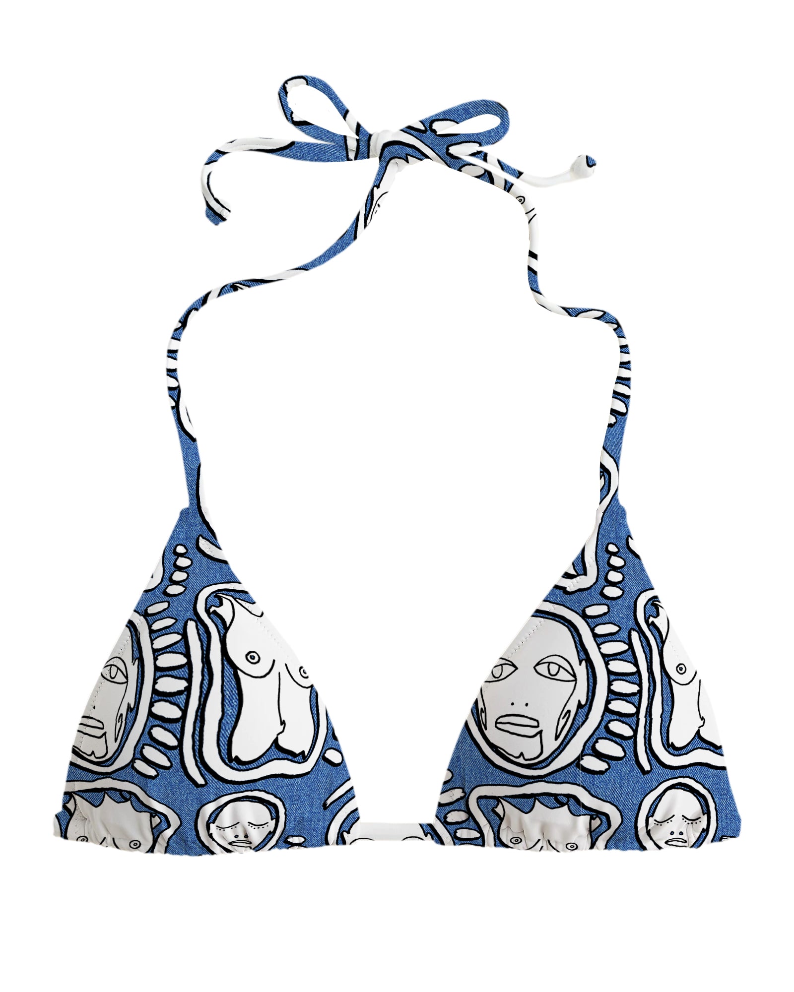 Denim 'All Over You' String Bikini Top - Patrick Church