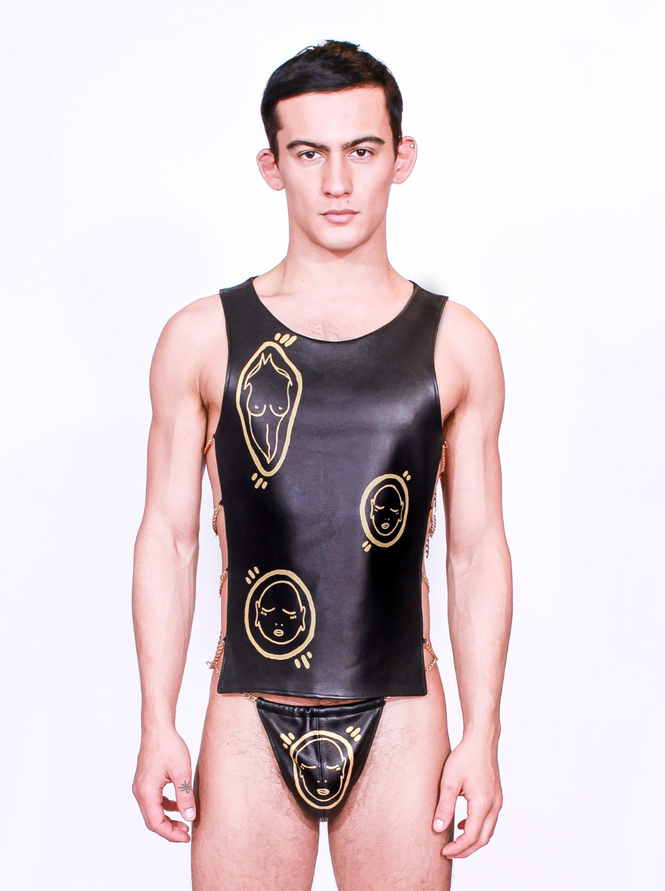 'ALL OVER YOU' Hand Painted Leather Tank Top - Patrick Church