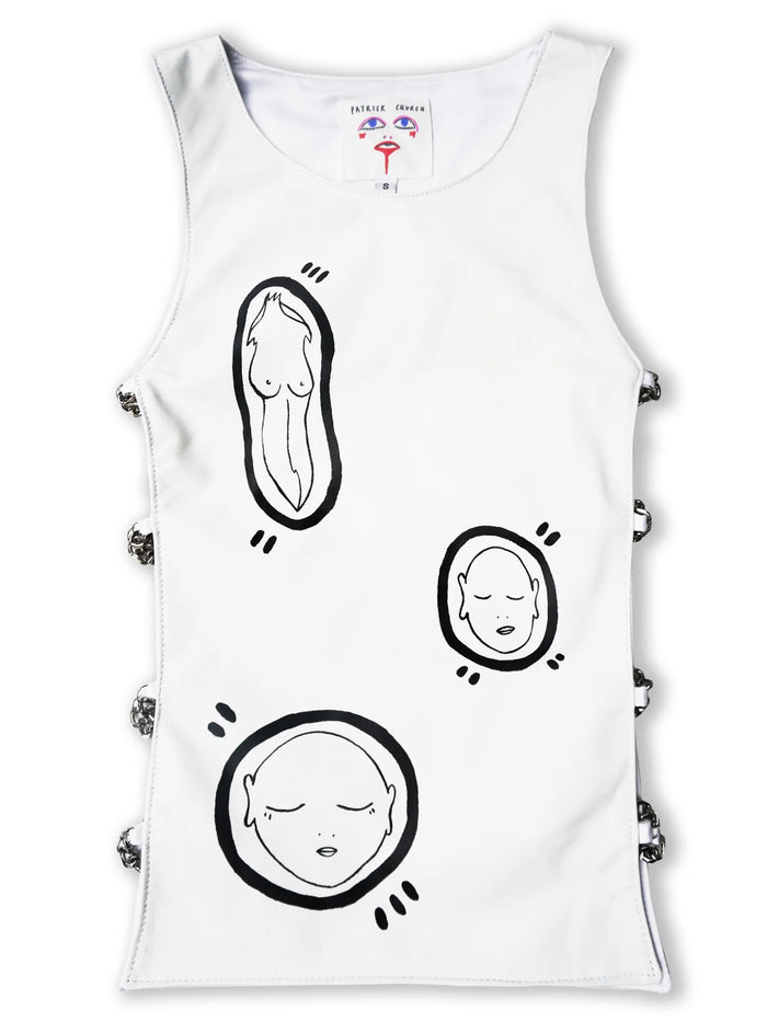 'ALL OVER YOU' Hand Painted Leather Tank Top - Patrick Church