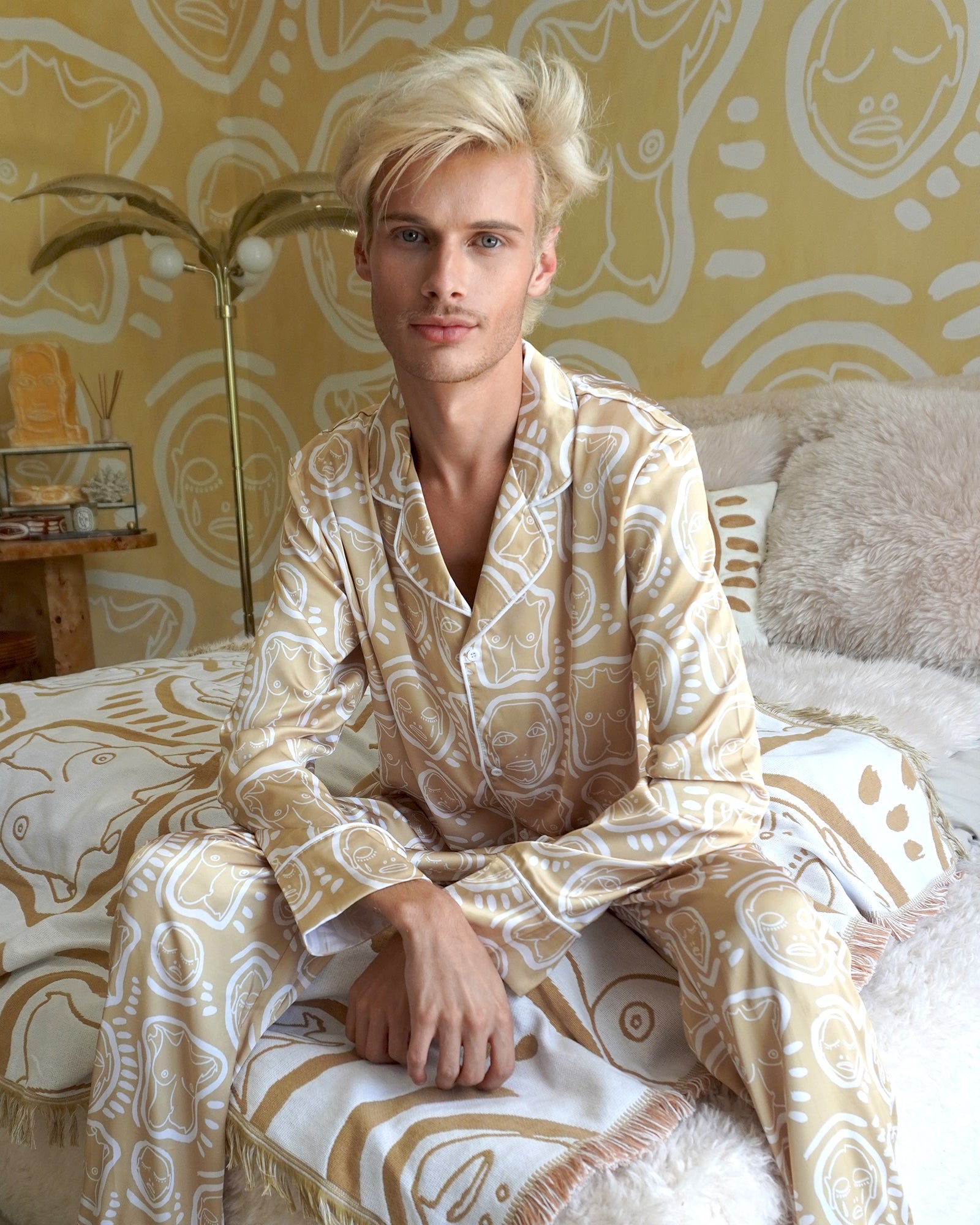 Beige 'All Over You' Pajama Set - Patrick Church