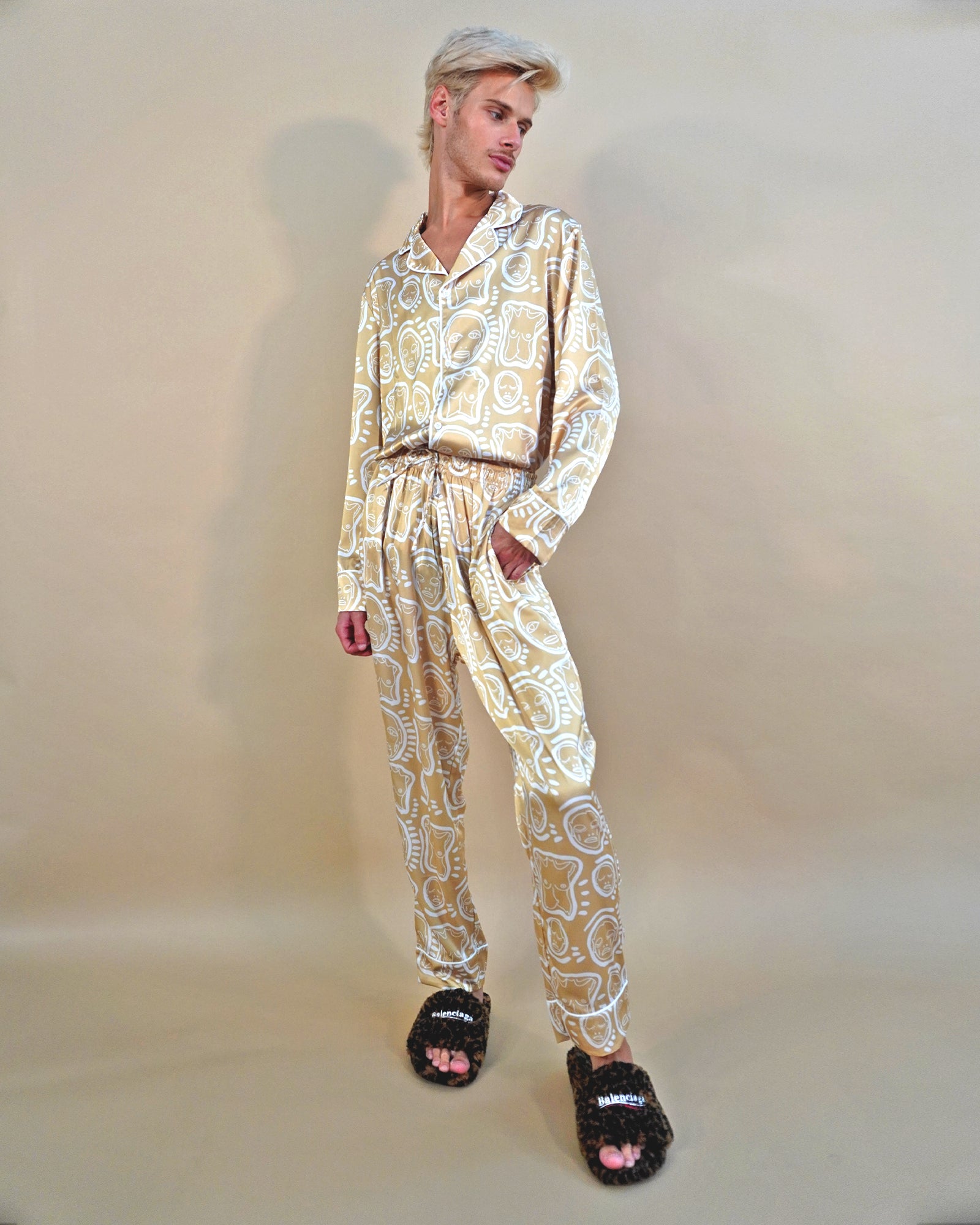 Beige 'All Over You' Pajama Set - Patrick Church